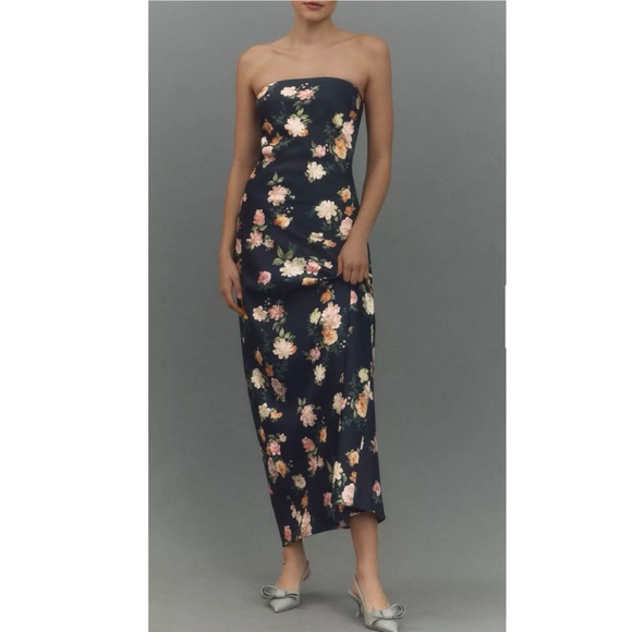 パーティードレス BHLDN Mia Strapless Satin Column Maxi Dress BHLDN Mia Strapless Satin Column Maxi Dress | Anthropologie